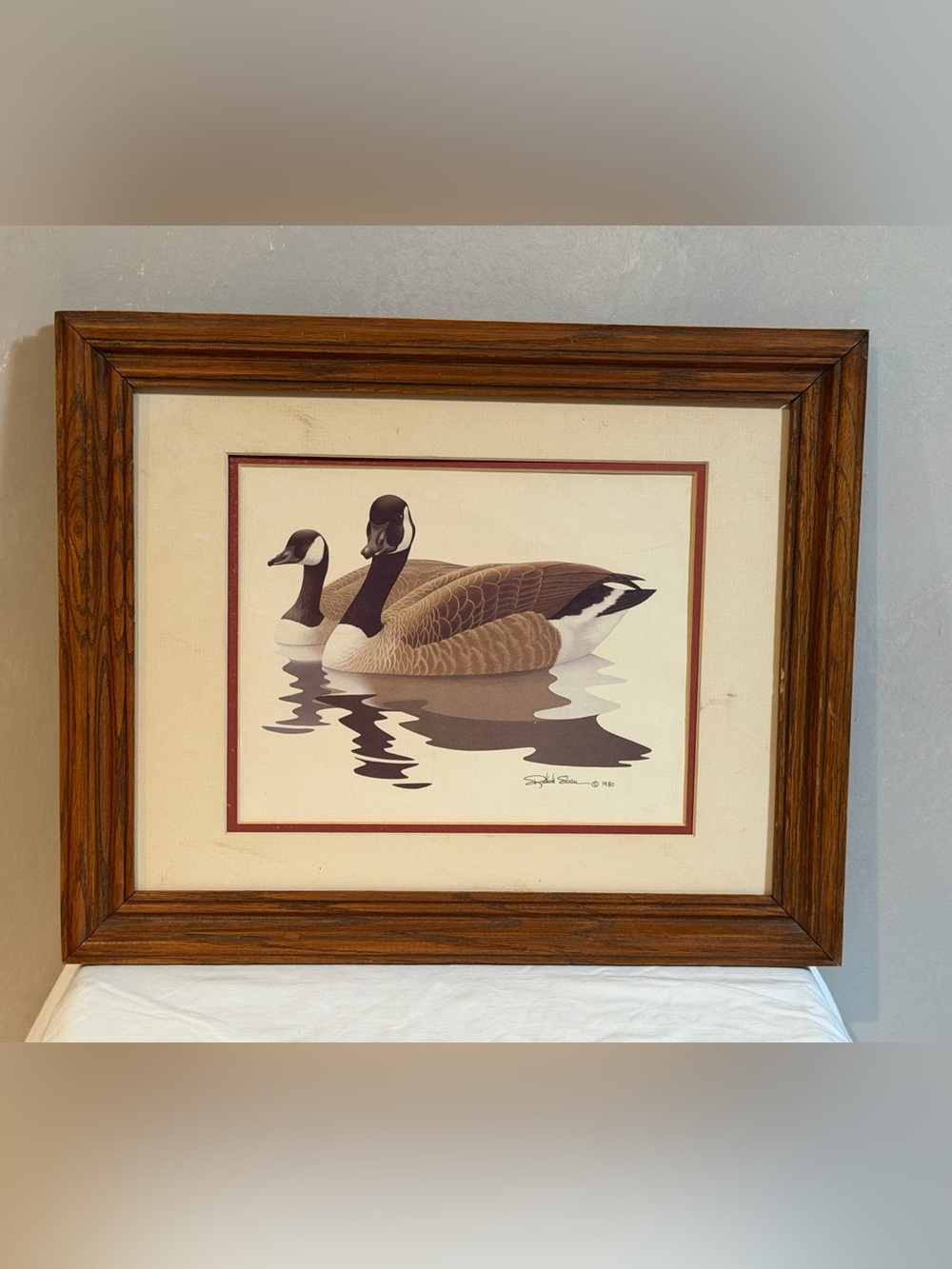 Framed Canada Goose Print - Neutral Brown & Black